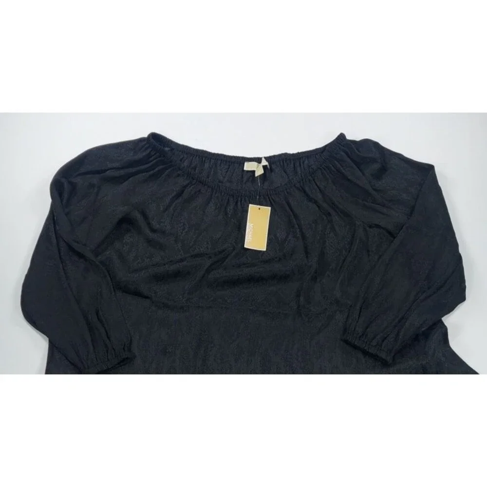 MICHAEL Michael Kors Womens Plus Size 0X Black Off Shoulder Blouse Top NWT